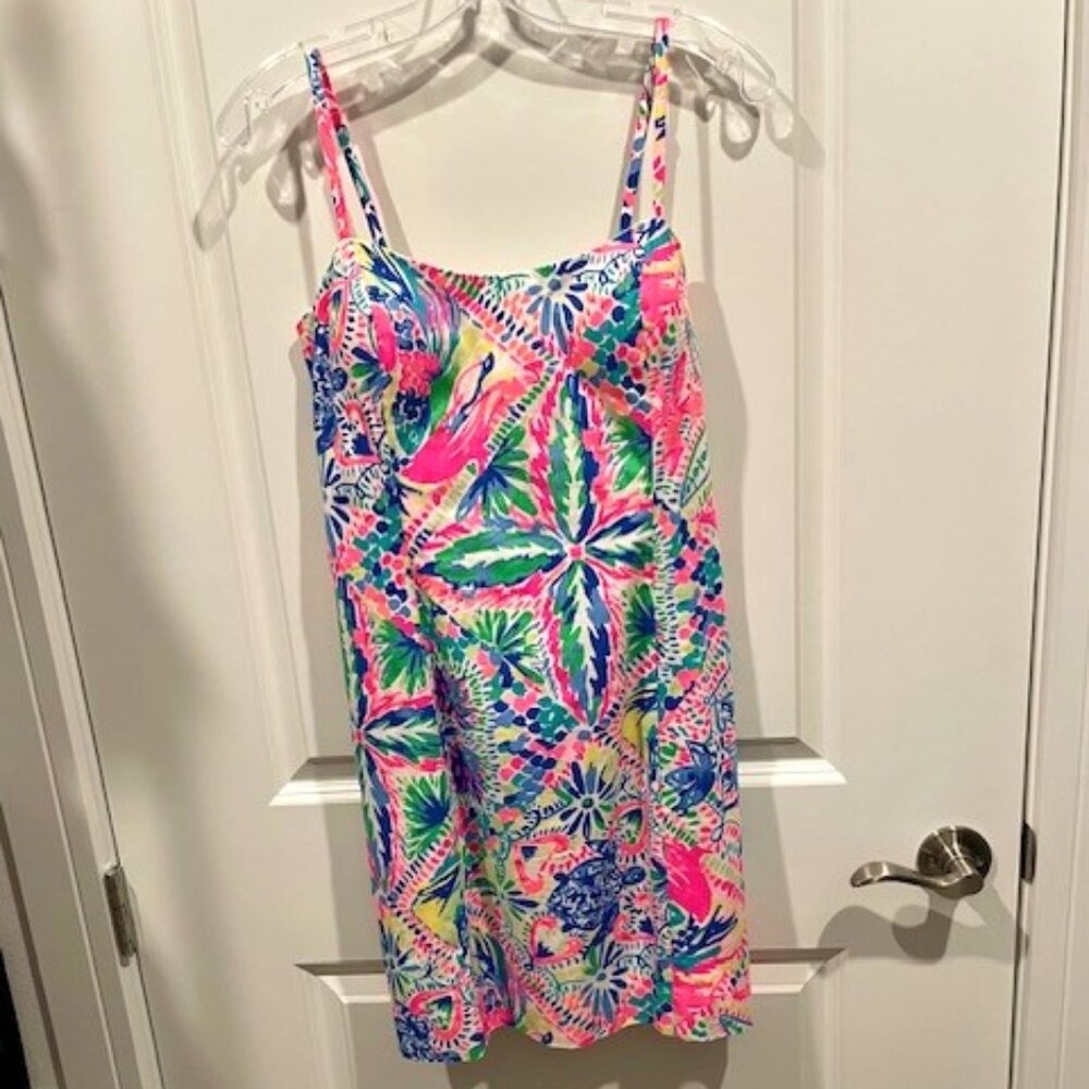 Lilly Pulitzer NWT Shelli Stretch Dress Dancing On The Deck orig. $188 SIZE 8